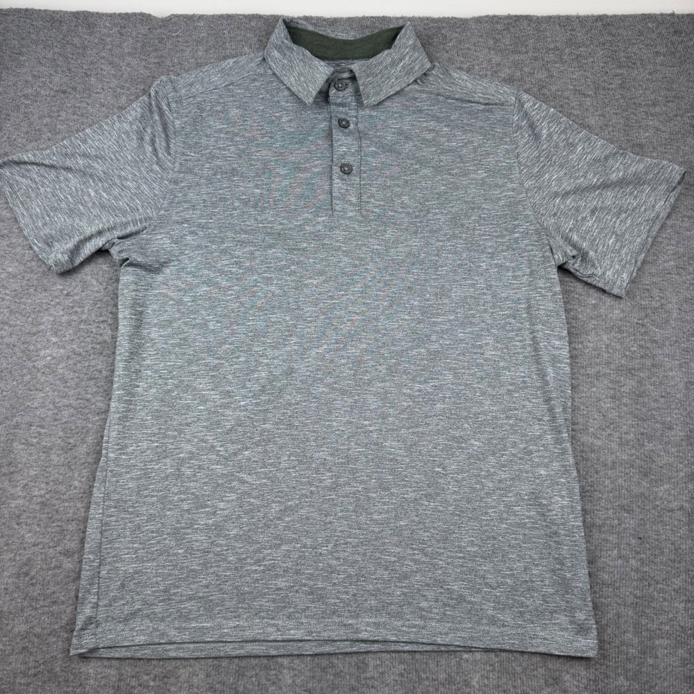G.H. Bass & Co. Polo Shirt Mens Small Grey Space Dye Performance Stretch Short